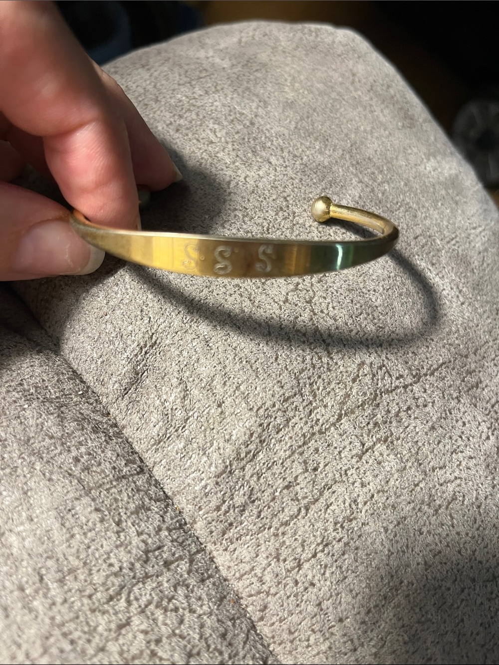 Engraved Gold Tone Cuff Bracelet 1664